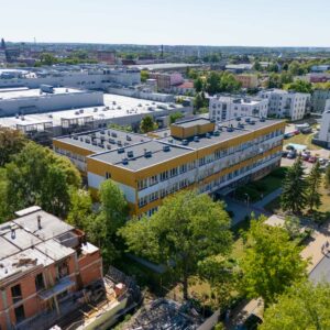 budynek OLK w Gliwicach - ujęcie z drona